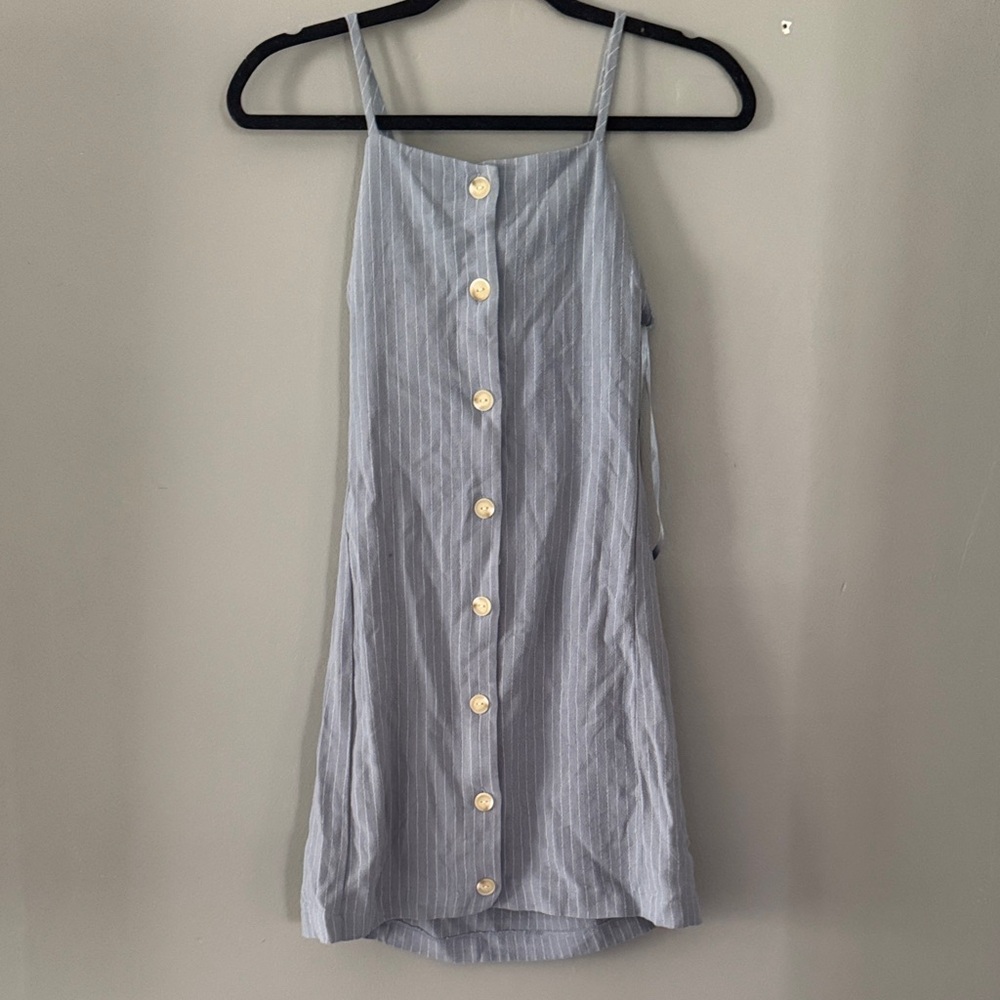 Monteau Blue and White Striped Top